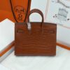 Birkin_20_Matte_Alligator_Craftsmanship-Brown Crocodile Bag