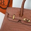 Birkin_20_Matte_Alligator_Craftsmanship-Brown Crocodile Bag