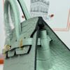 Birkin_20_Matte_Alligator_Craftsmanship-Mint Green Crocodile Bag