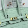 Birkin_20_Matte_Alligator_Craftsmanship-Mint Green Crocodile Bag