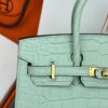 Birkin_20_Matte_Alligator_Craftsmanship-Mint Green Crocodile Bag