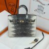 Birkin_20_Matte_Alligator_Craftsmanship-Black & White Lizard Bag