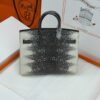 Birkin_20_Matte_Alligator_Craftsmanship-Black & White Lizard Bag