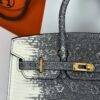 Birkin_20_Matte_Alligator_Craftsmanship-Black & White Lizard Bag